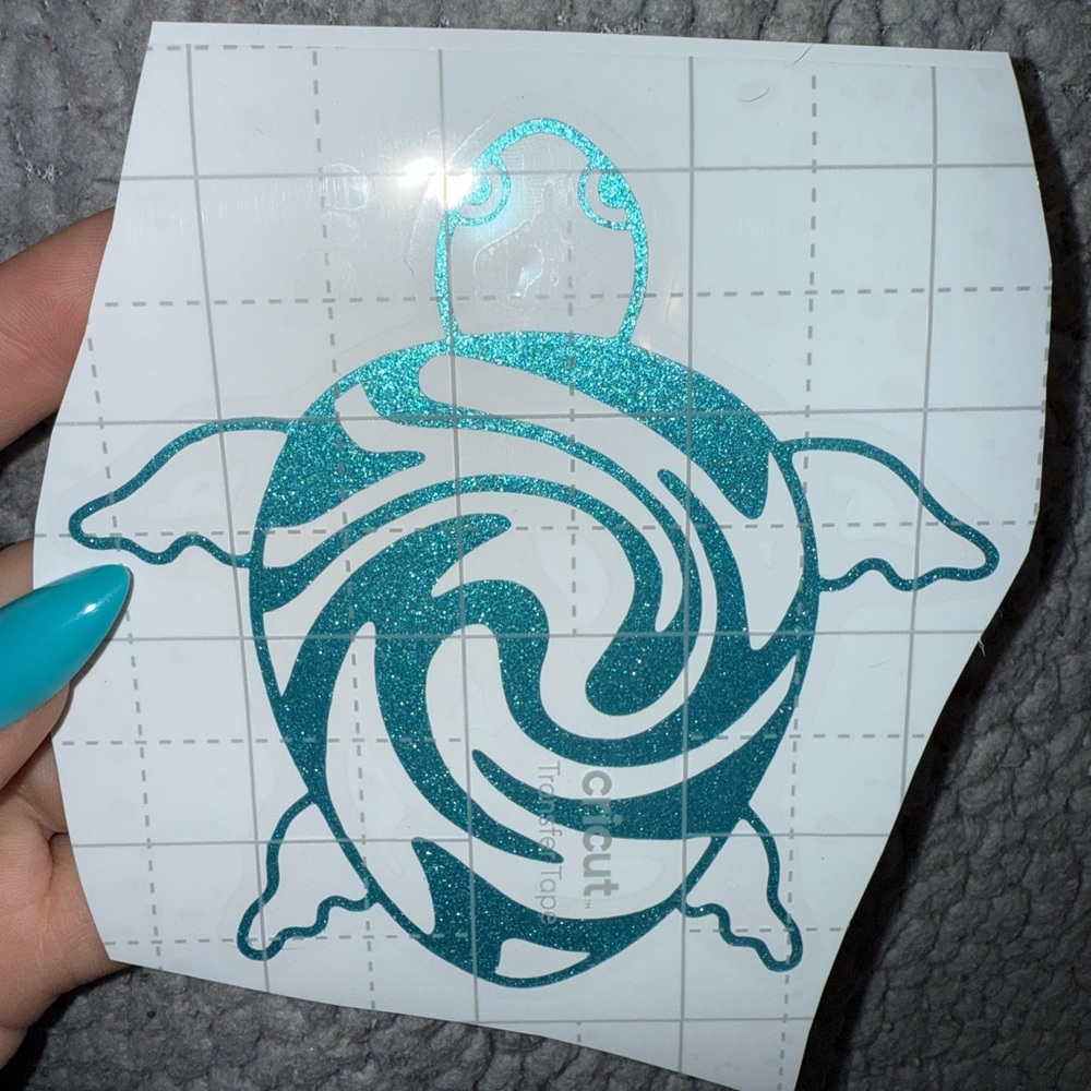 Cricut Teal Turtle Design Sticker